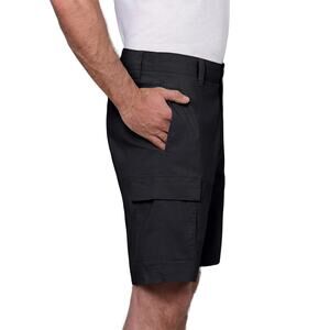 WearFirst Black Cargo Shorts Cotton Nylon Stretch Freeband Inseam 9" Waist 36"